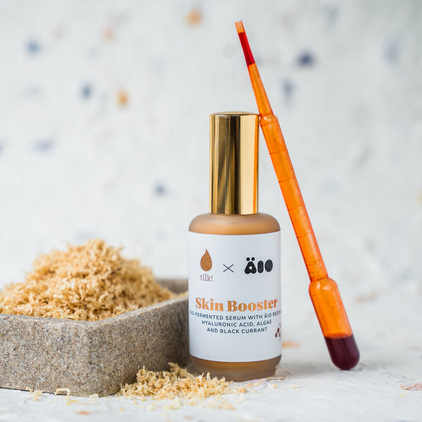 Skin Booster — Sérum bio-fermenté Äio RedOil, acide hyaluronique, algues & huile de cassis